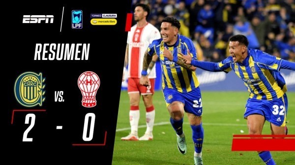 Rosario Central le ganó 2-0 a Huracán para afianzarse como puntero de la Zona B